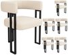 Flieks Polsterstuhl (Set, 6 St), 6er Set Esszimmerstühle mit Armlehnen Wohnzimmerstuhl Lammfellstoff Bild 2