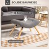 Polsterhocker Mit Berberfleece & Buchenholzbeinen - Sitzhocker Fußstütze Übergroß Ergonomisch Dunkelgrau Bild 5