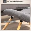Polsterhocker Mit Berberfleece & Buchenholzbeinen - Sitzhocker Fußstütze Übergroß Ergonomisch Dunkelgrau Bild 4