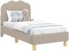vidaXL Kinderbettgestell mit Kopfteil Hellgrau 70 x 140 cm Schafstoff 42010966 Bild 2
