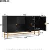 Sideboard 160x40x82 cm, modernes mattes Holzdekor mit 3 Schubladen und 2 Türen,Schwarz Bild 4