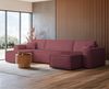 Selsey 'Scarlo U' U-Form-Sofa mit Schlaffunktion, Cordbezug in Dunkelrosa, 83 x 244 x 145 cm Bild 3