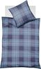Fleuresse Lech Edelflanell Bettwäsche 155x220 Karo marine blau rost 604112-02 Bild 4