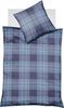Fleuresse Lech Edelflanell Bettwäsche 155x220 Karo marine blau rost 604112-02 Bild 3