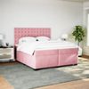 vidaXL Boxspringbett mit Matratze Rosa 200x200 cm Samt 3291019 Bild 3