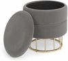 Hocker Pavlina in Samt-Optik, Grau, 38 x 38 x 42 cm Bild 2