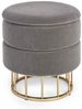 Hocker Pavlina in Samt-Optik, Grau, 38 x 38 x 42 cm Bild 4