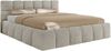 Doppelbett mit Gasdruckfeder, Polsterbett NIRA CLASSIC Holzlattenrost Bett mit Stauraum, gepolstertes Kopfteil Bettkasten - 180 x 200 cm - Hellgrau Strukture Bild 5