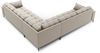 Micadoni Symmetrisches Ecksofa Mamaia 6-Sitzer Strukturierter Stoff Neve Beige schwarze Beine Bild 3