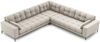 Micadoni Symmetrisches Ecksofa Mamaia 6-Sitzer Strukturierter Stoff Neve Beige schwarze Beine Bild 2