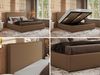 CORIVO CLASSIC Polsterbett mit Bettkasten & Stauraum, Doppelbett, inkl. Lattenrost, Metall-Hebeautomat mit Gasdruckfedern, mit Pocket Matratze - Braun Kunstleder - VIRE LUX Bild 2