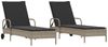 vidaXL Sonnenliegen mit Auflagen 2 Stk. Hellgrau Poly Rattan 3261439 Bild 2
