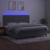 vidaXL Boxspringbett mit Matratze & LED Hellgrau 200x200 cm Samt, Härtegrad: H2 [3136323] Bild 4