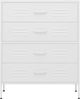 vidaXL Kommode Weiß 80x35x101,5 cm Stahl 336206 Bild 3