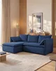 Ecksofa mit Schlaffunktion TEODORA von PASCAL MORABITO - Kord - Dunkelblau - Ecke links Bild 2