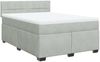 vidaXL Boxspringbett mit Matratze Hellgrau 140x200 cm Samt 3286330 Bild 2