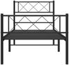 vidaXL Bettgestell mit Kopf- und Fußteil, Metall, Schwarz, 75x190 cm Bild 4