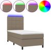vidaXL Boxspringbett mit Matratze & LED Taupe 90x190 cm Stoff 3134841 Bild 2