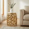 Beistelltisch 40cm Gold mit weißer Marmor Tischplatte - Couchtisch klein rund - Sofatisch Alu modern - Wohnzimmertisch Aluminium - Design Tisch Metallgestell Handmade Bild 2