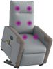 vidaXL Elektrischer Massagesessel mit Aufstehhilfe Hellgrau Stoff 3324105 Bild 2