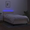 Boxspringbett mit Matratze & LED Stoff Creme 80x200 cm, Härtegrad: H2 [3133434] Bild 4