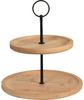 Excellent Houseware Serviertablett 2 Etagen Bambus Rund 16,5/21,5 cm 447448 Bild 2