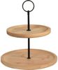 Excellent Houseware Serviertablett 2 Etagen Bambus Rund 16,5/21,5 cm 447448 Bild 3