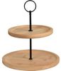 Excellent Houseware Serviertablett 2 Etagen Bambus Rund 16,5/21,5 cm 447448 Bild 4