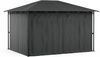 Blumfeldt Mondo Pavillon 3x4 – Stahlrahmen, Mit Vorhängen, Wetterfeste Überdachung, Gartenpavillon, Rostfrei, Leichter Aufbau, Dunkelgrau Bild 3