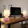 2x Tischleuchte, Keramik, Textil, pink, H 23 cm Bild 2
