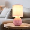 2x Tischleuchte, Keramik, Textil, pink, H 23 cm Bild 4