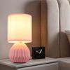 2x Tischleuchte, Keramik, Textil, pink, H 23 cm Bild 3