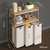 Bellamio 'Newa' Wäschesammler aus Bambus, beige, inkl. 3 Wäschesäcke je 50 Liter aus Oxford-Gewebe, ausziehbar, Wäschekorb mit 2 Ablagen Bild 5