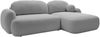Mirjan24 'Mojato' Ecksofa mit Bettkasten und Schlaffunktion, Bouclé hellgrau, 90x175x275 cm, Rechts Bild 3