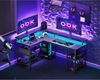 Gaming Schreibtisch LED Steckdosen USB-Ladeanschlüssen Eckschreibtisch 150×102cm Bild 2