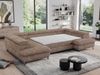 Mks Möbel 'Pedro U-Form' Ecksofa mit Schlaffunktion und verstellbaren Kopfstützen, Braun, Cord, mit Topper Bild 5