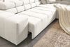 KAWOLA Sofa NEVADA Ecksofa Feincord weiß mit motorischem Sitzvorzug Recamiere rechts 70 x 215 x 319 cm Bild 2