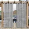 BTTO V&G Outdoorvorhang Wasserdichter Gardinen,Balkon Vorhang,Outdoor Vorhang mit Ösen (2 St), Transparenter Terrassenvorhang Bild 3