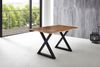 Esstisch Baumkante massiv Akazie natur 180 x 90 schwarz X-Gestell LUBIN 76509201 Bild 3