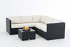 CLP Polyrattan Ecksofa-Garnitur Genero 5mm,schwarz cremeweiß Bild 5
