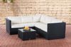 CLP Polyrattan Ecksofa-Garnitur Genero 5mm,schwarz cremeweiß Bild 3