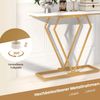 Konsolentisch Eingangstisch schmal Flurtisch mit Marmoroptik Beistelltisch für Wohnzimmer 100 x 29,5 x 80 cm Bild 4
