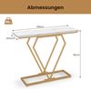 Konsolentisch Eingangstisch schmal Flurtisch mit Marmoroptik Beistelltisch für Wohnzimmer 100 x 29,5 x 80 cm Bild 2