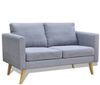 vidaXL Sofa 2-Sitzer Stoff Hellgrau 242218 Bild 2
