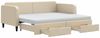 vidaXL Tagesbett Ausziehbar mit Schubladen Creme 90x200 cm Stoff 3196874 Bild 2
