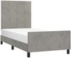 Einzelbettgestell Design für Erwachsene ohne Matratze Hellgrau 90x200 cm Samt d5029e Bild 3