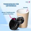 elasto Coffee-to-go-Becher Ceramico Kaffeebecher 360 ml Trinkbecher mit Deckel, Keramik, Edelstahl, Trinkbecher, robust Bild 3