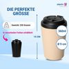 elasto Coffee-to-go-Becher Ceramico Kaffeebecher 360 ml Trinkbecher mit Deckel, Keramik, Edelstahl, Trinkbecher, robust Bild 4