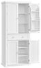 Vasagle Küchenschrank mit Schublade, 4 verstellbare Ablagen, 6 Türfächer, Holz weiß, 40 x 76 x 182,1 cm Bild 2