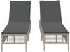 vidaXL Sonnenliegen mit Auflagen 2 Stk. Hellgrau Poly Rattan 3261601 Bild 5